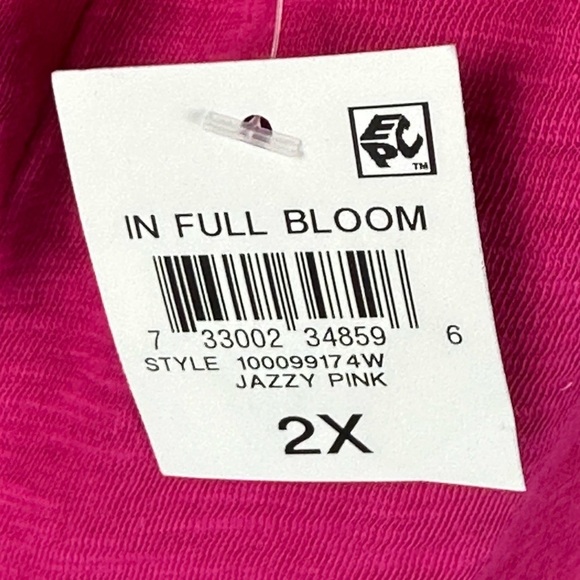 INC Short Sleeve Crew Neck Puff Sleeve 100% Cotton Tee Shirt - Pink - size 2X - Picture 7 of 9